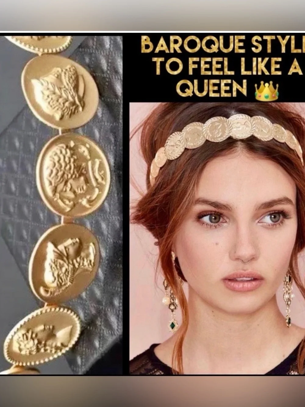 Super Elegant Matte Gold Coins Headband to Enhance your Casual Hair look